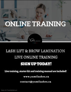 ON-LINE YUMI LASHES LASH LIFT & BROW LAMINATION TRAINING