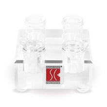 Load image into Gallery viewer, Pots acrylic stand for 4 one-way pots with SC logo - SWISS COLOR™  Canada Permanent Makeup